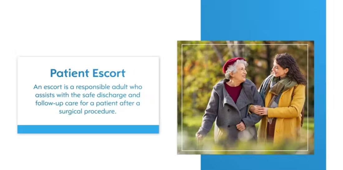 Patient Escort Instructions spanish